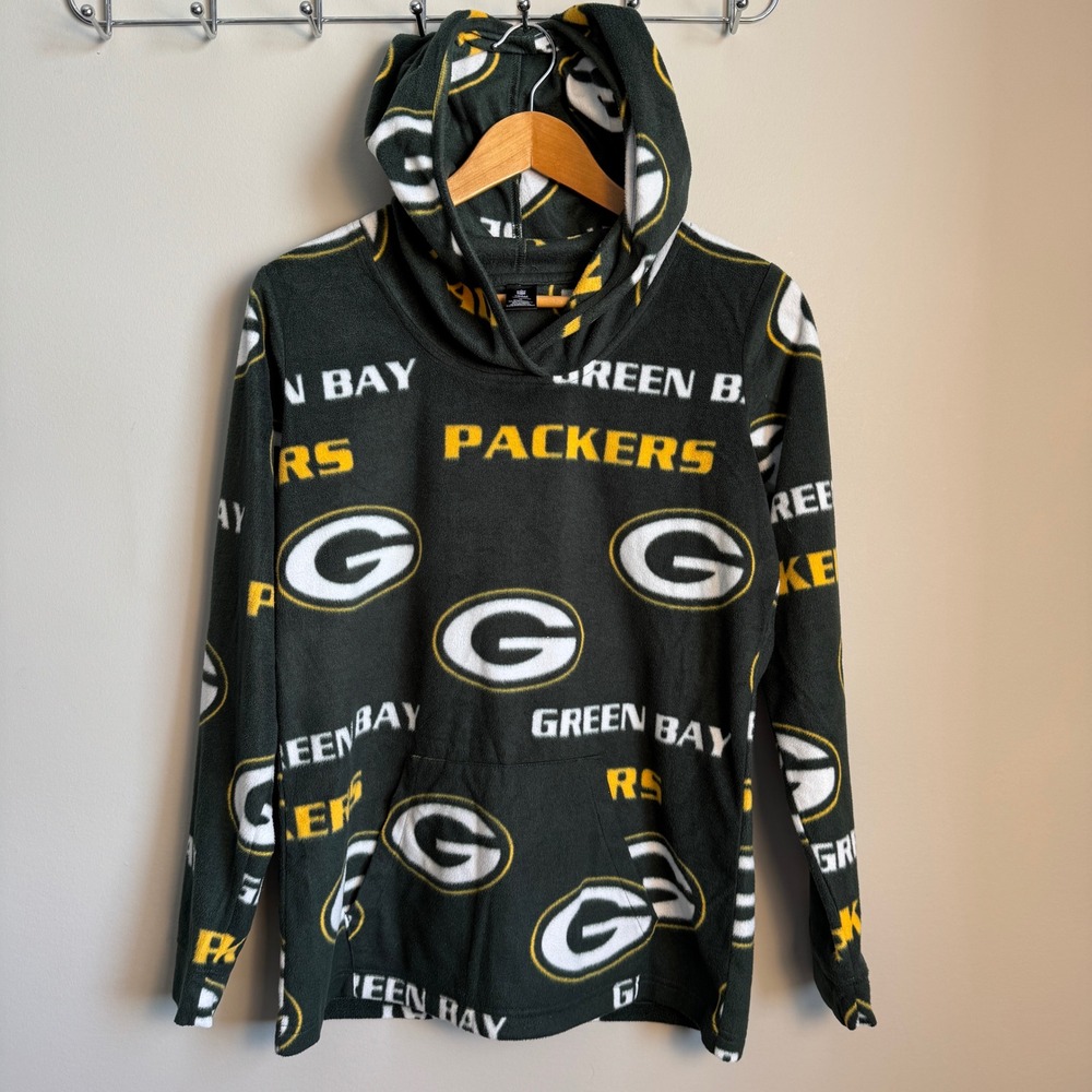 Green Bay Packers Womens NFL Sleepwear Fleece Hoodie Size Medium Soft Cozy